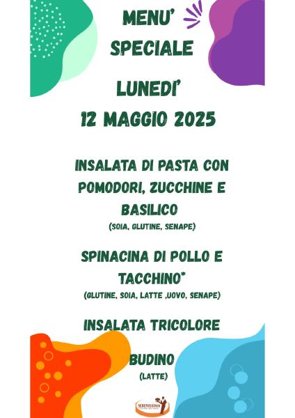 MENU  SPECIALE - PRIMARIA LUISAGO
