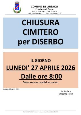 CHIUSURA CIMITERO PER DISERBO foto 