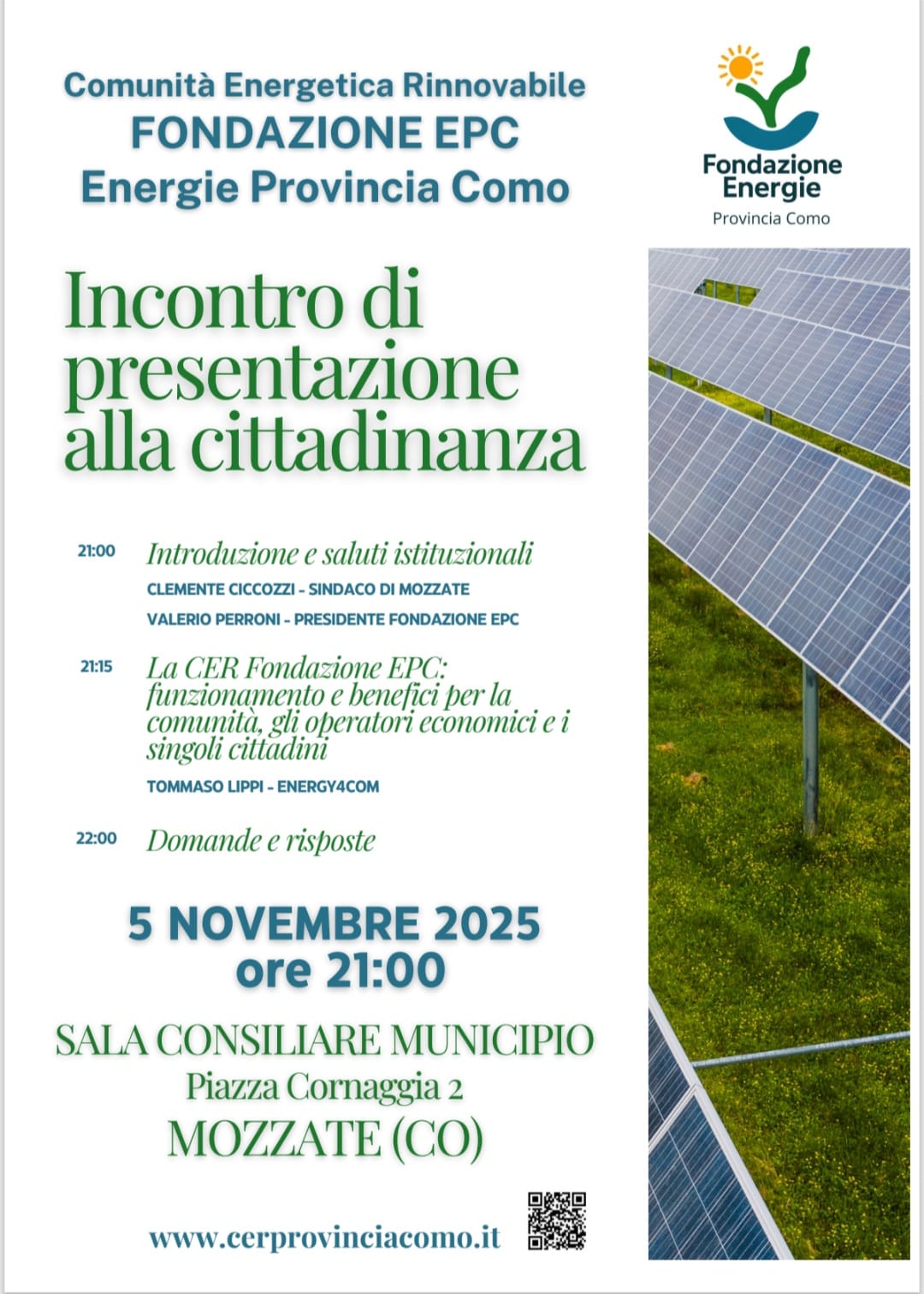 Incontro di presentazione Fondazione Energie Provincia Como Incontro di presentazione Fondazione Energie Provincia Como