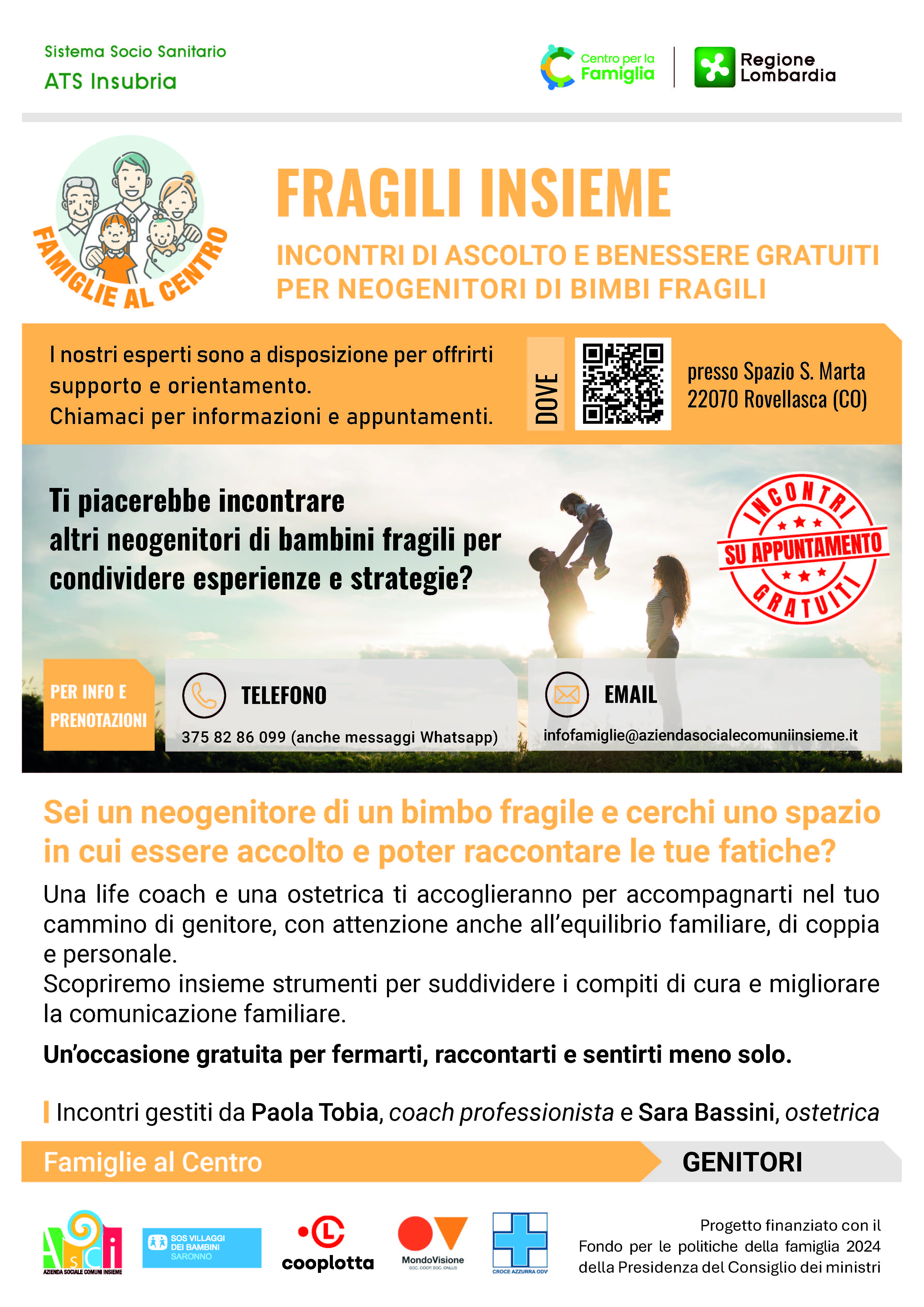 INCONTRI BENESSERE FAMILIARE PER NEOGENITORI