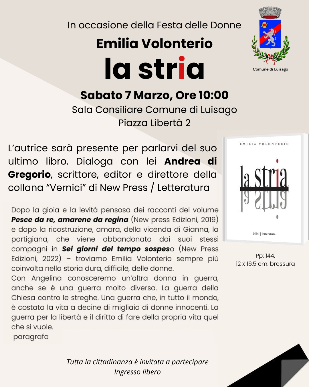 PRESENTAZIONE LIBRO 'LA STRIA'